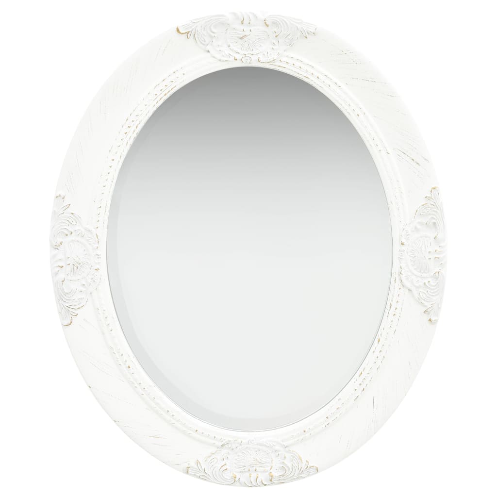 vidaXL Oglindă de perete în stil baroc, alb, 50 x 60 cm vidaXL