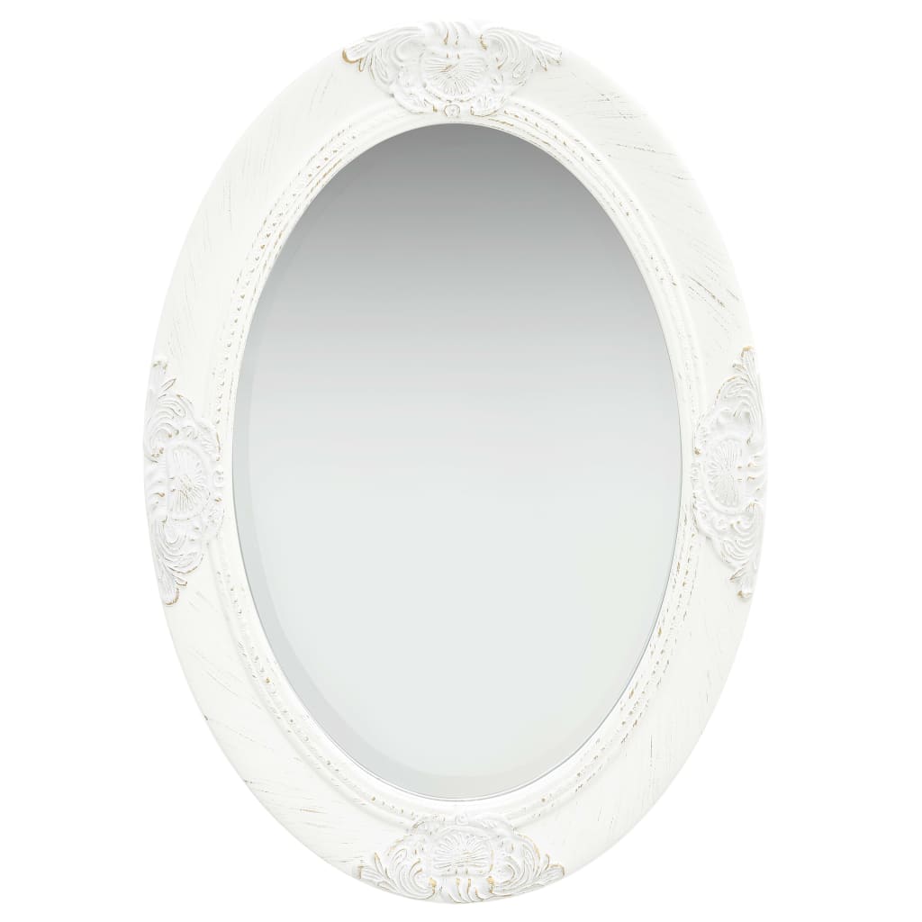 vidaXL Oglindă de perete în stil baroc, alb, 50 x 70 cm vidaXL imagine model 2022