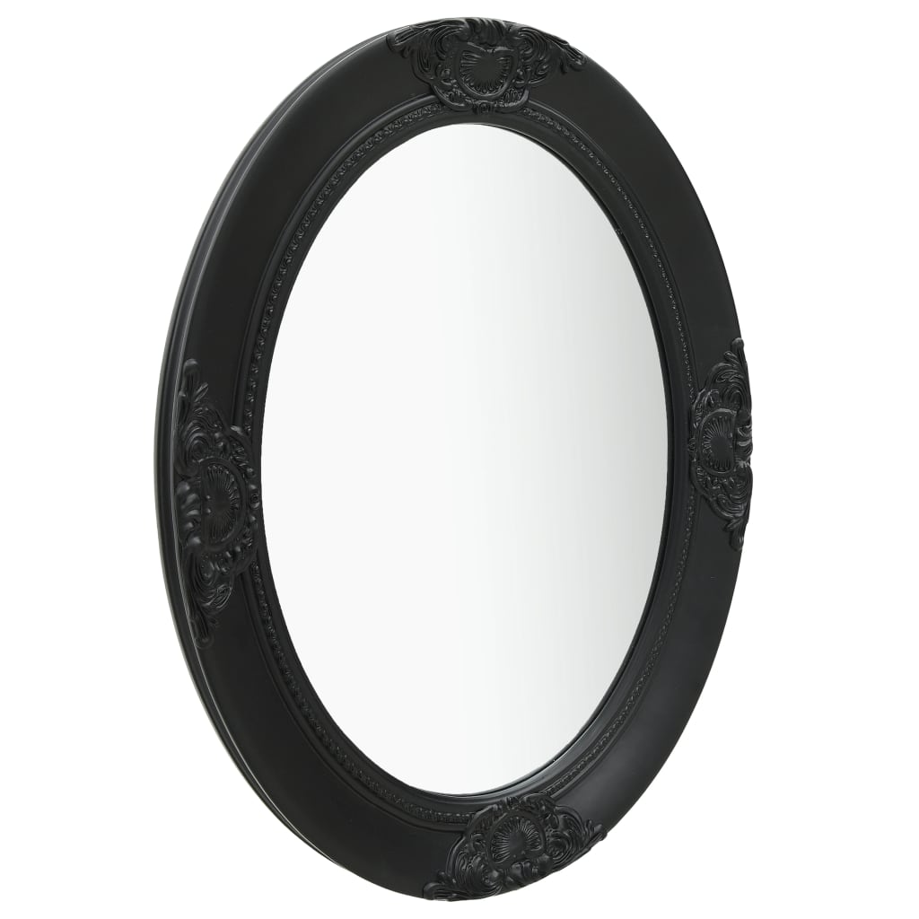 Specchio da Parete Stile Barocco 50×70 cm Nero