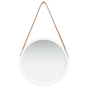 Nástěnné zrcadlo s popruhem 40 cm bílé - obrázek 2