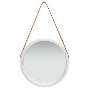Nástěnné zrcadlo s popruhem 40 cm stříbrné - obrázek 2
