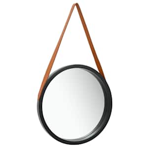 Nástěnné zrcadlo s popruhem 40 cm černé - obrázek 1