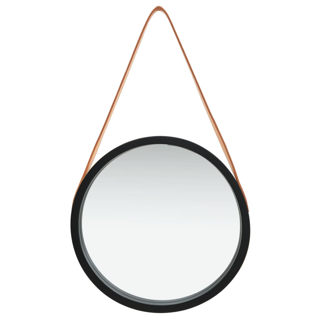 

vidaXL Wandspiegel met band 40 cm zwart