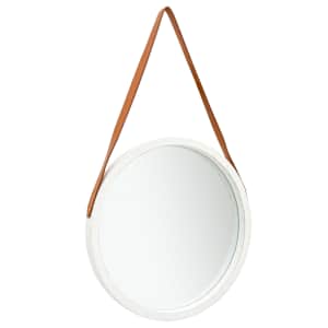 Nástěnné zrcadlo s popruhem 50 cm bílé - obrázek 1