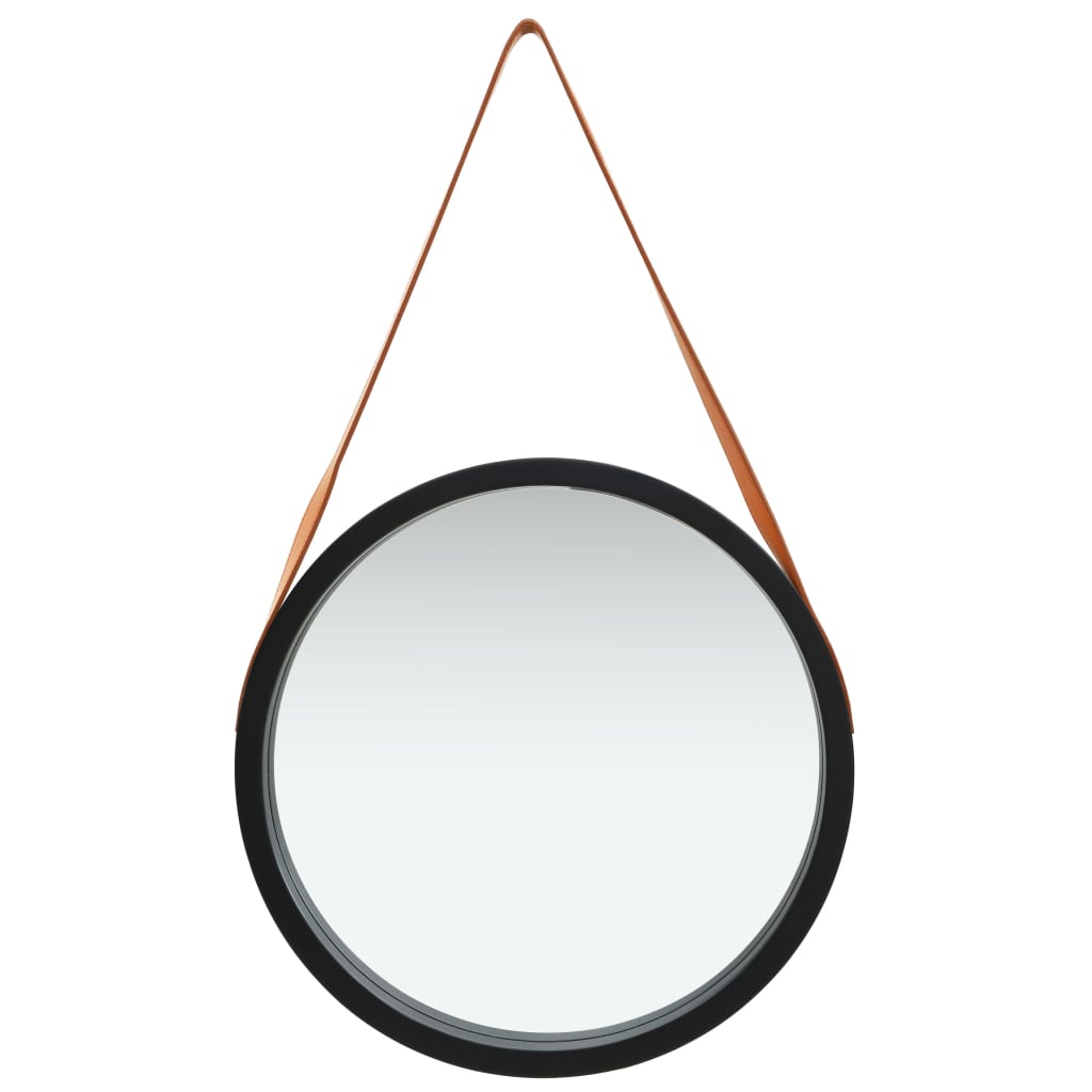 

vidaXL Wandspiegel met band 50 cm zwart