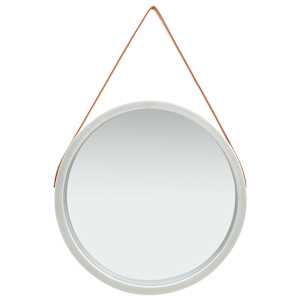 Nástěnné zrcadlo s popruhem 60 cm stříbrné - obrázek 1