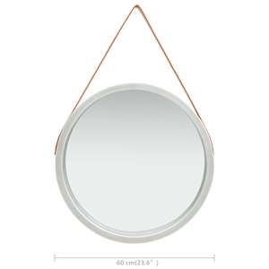 Nástěnné zrcadlo s popruhem 60 cm stříbrné - obrázek 6