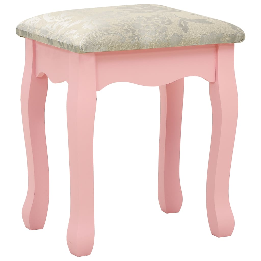 Rózsaszín császárfa fésülködőasztal-szett ülőkével 80x69x141 cm 