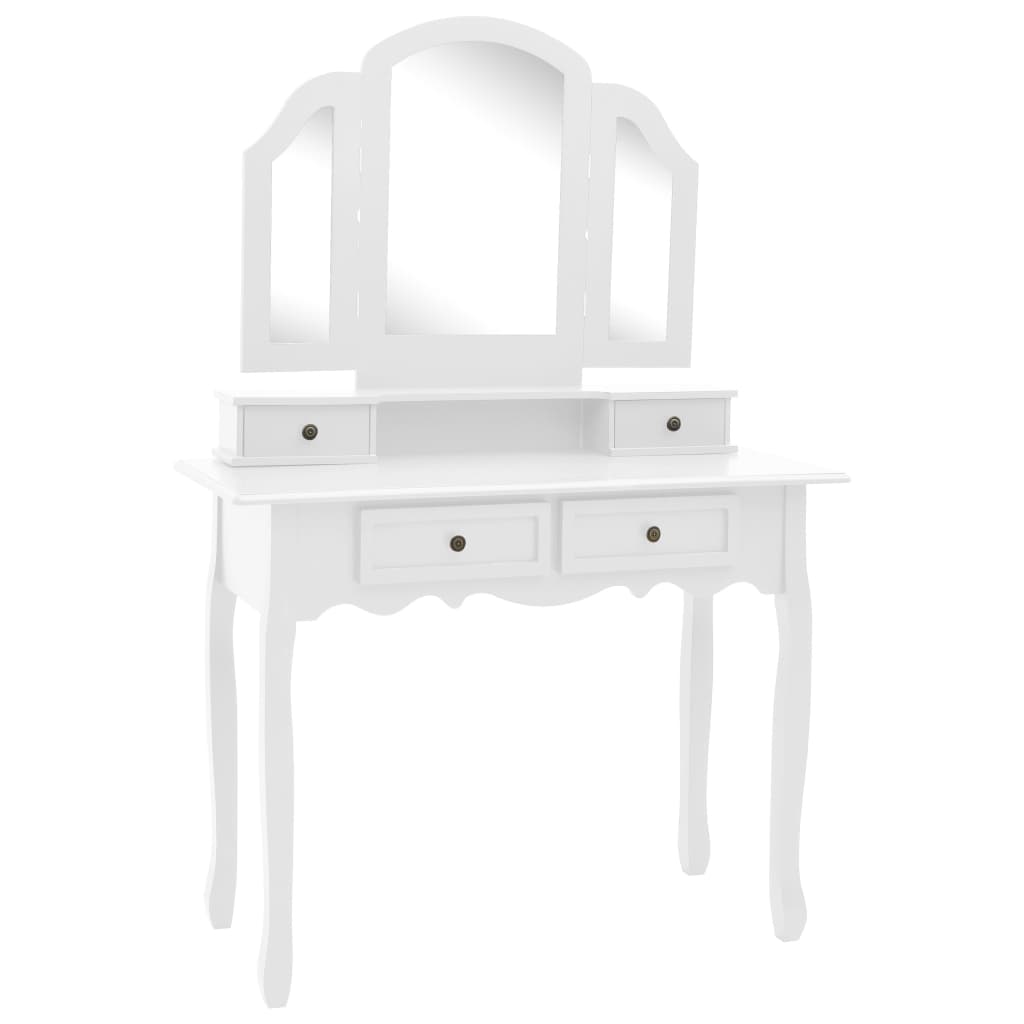 Toaletní stolek se stoličkou bílý 100 x 40 x 146 cm pavlovnia