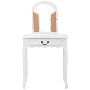 Toaletní stolek se stoličkou bílý 65x36x128 cm pavlovnia MDF - obrázek 4