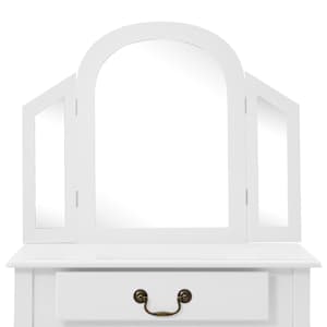Toaletní stolek se stoličkou bílý 65x36x128 cm pavlovnia MDF - obrázek 7