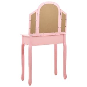 Toaletní stolek se stoličkou růžový 65x36x128 cm pavlovnia MDF - obrázek 6