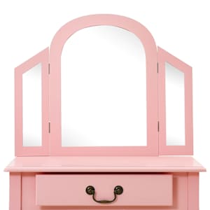 Toaletní stolek se stoličkou růžový 65x36x128 cm pavlovnia MDF - obrázek 7
