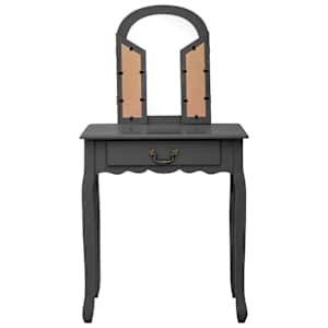 Toaletní stolek se stoličkou šedý 65x36x128 cm pavlovnia MDF - obrázek 4