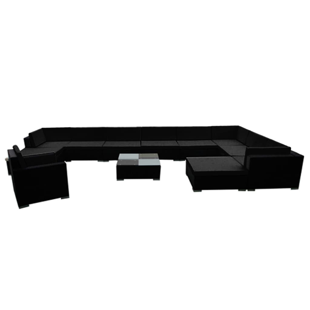 Patio Lounge Set of 12 Black - Image 3