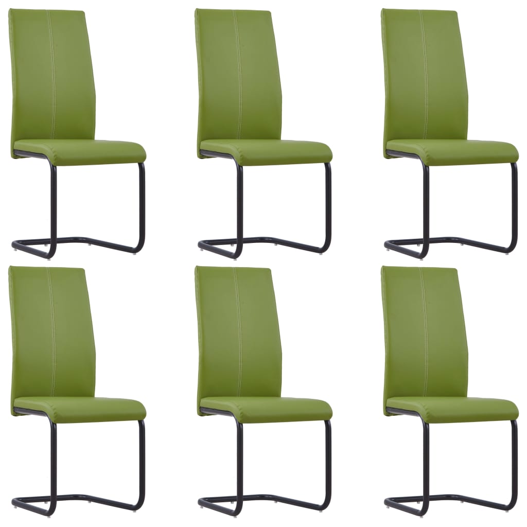 vidaXL Takajalattomat ruokapöydän tuolit 6 kpl vihreä keinonahka