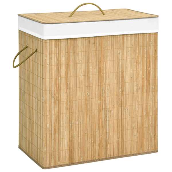 vidaXL bambusest pesukorv 2 sektsiooniga, 100 l