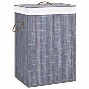 vidaXL bambusest pesukorv 2 sektsiooniga, hall 72 l