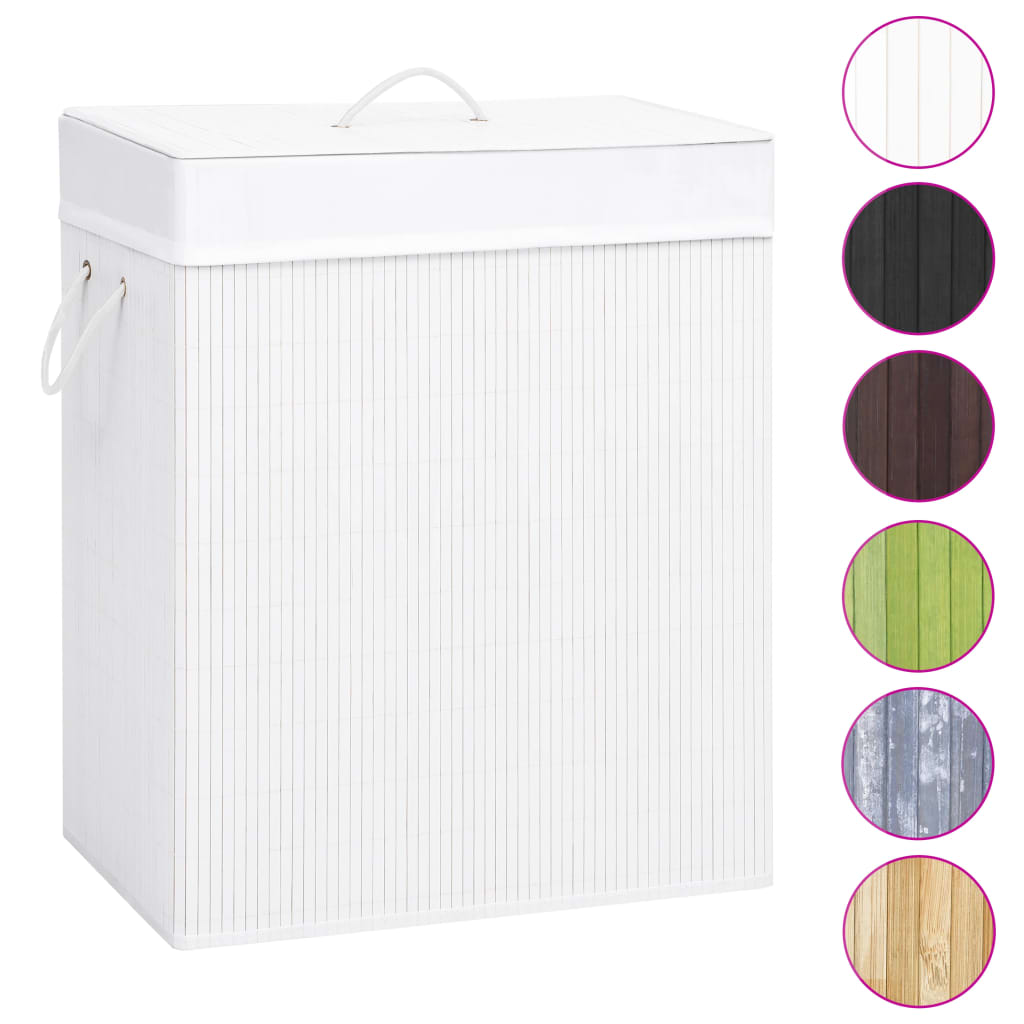 

vidaXL Wasmand 100 L bamboe wit