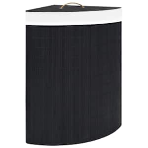 vidaXL bambusest nurga pesukorv, must 60 l