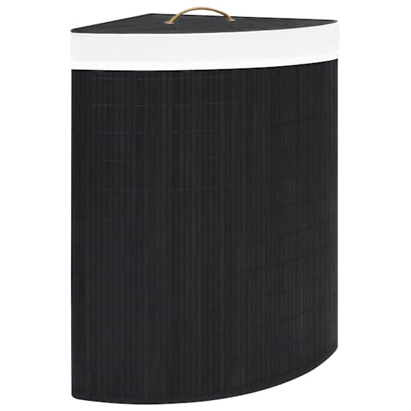 vidaXL bambusest nurga pesukorv, must 60 l