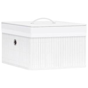 Bambusové úložné boxy 4 ks bílé - obrázek 2
