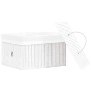 Bambusové úložné boxy 4 ks bílé - obrázek 5