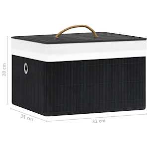 Bambusové úložné boxy 4 ks černé - obrázek 10