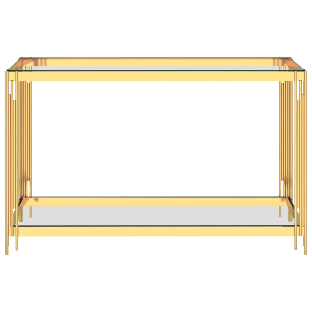 vidaXL Side Table Gold 120x40x78 cm Stainless Steel and Glass