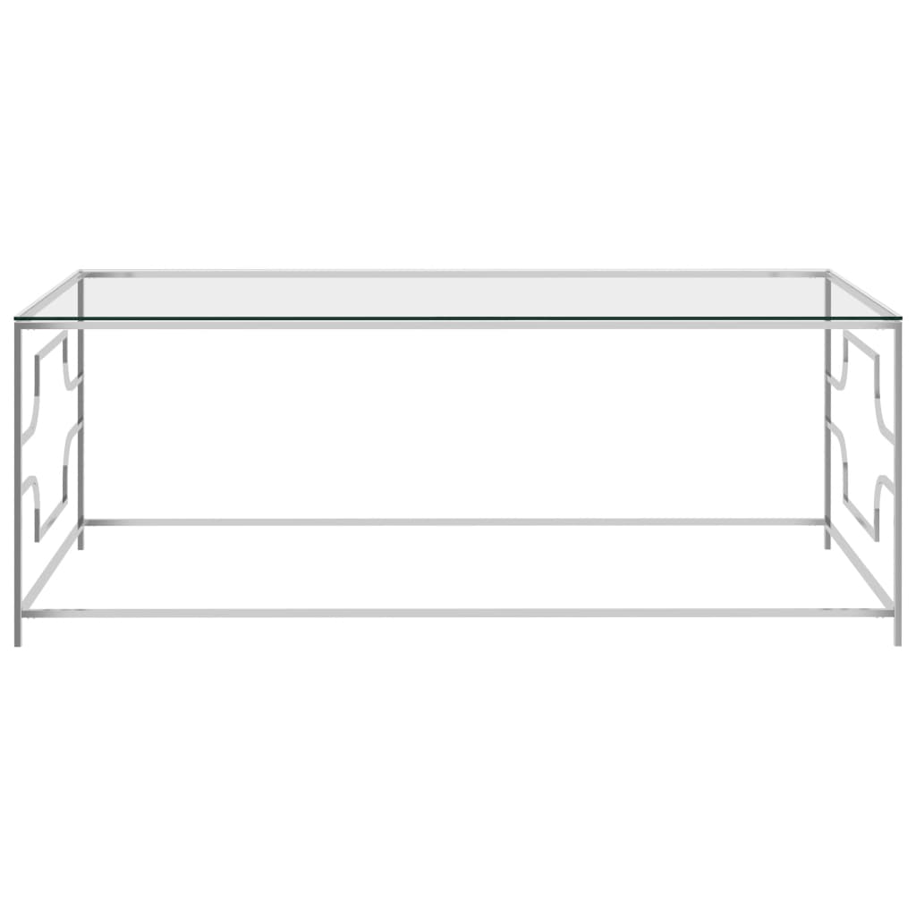 

vidaXL Salontafel 120x60x45 cm roestvrij staal en glas zilverkleurig