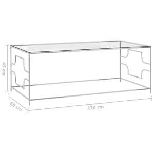 Konferenční stolek stříbrný 120x60x45 cm nerezová ocel a sklo - obrázek 4
