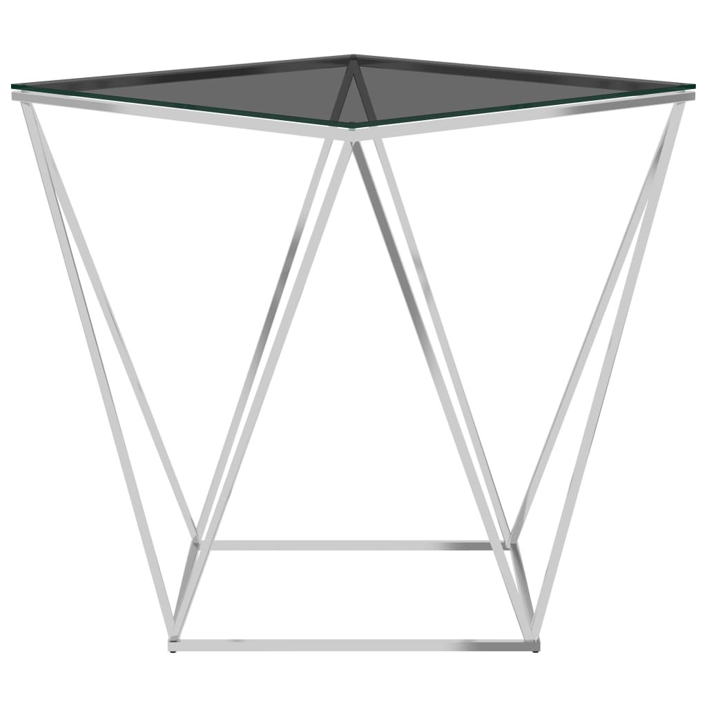 

vidaXL Salontafel 50x50x55 cm roestvrij staal zilverkleurig en zwart