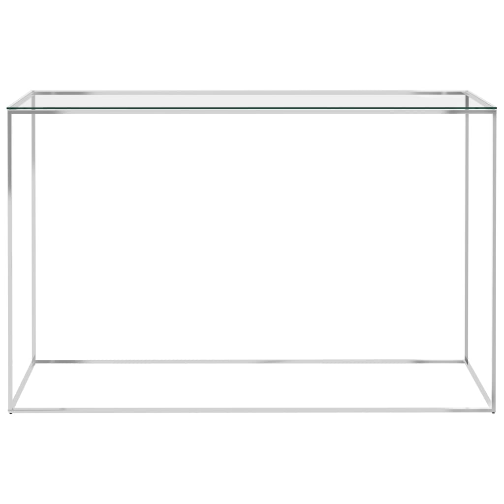 

vidaXL Bijzettafel 120x40x78 cm roestvrij staal en glas zilverkleurig