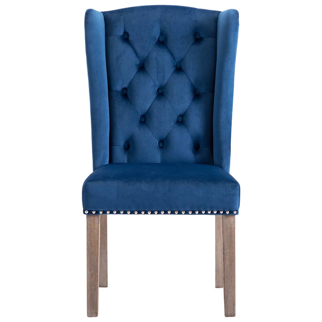 vidaXL Jedálenská stolička modrá zamatová