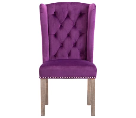 vidaXL Chaise de salle à manger Violet Velours