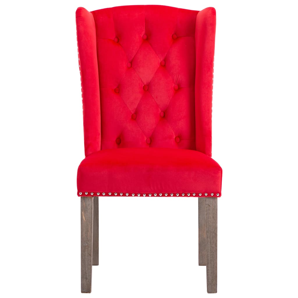 vidaXL Silla de comedor de terciopelo rojo