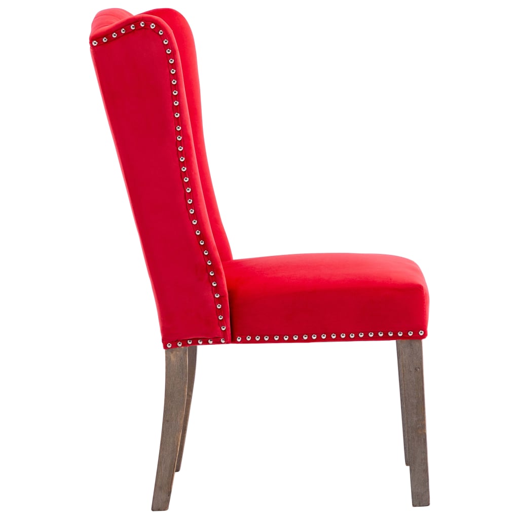 Jedálenská stolička červená zamatová