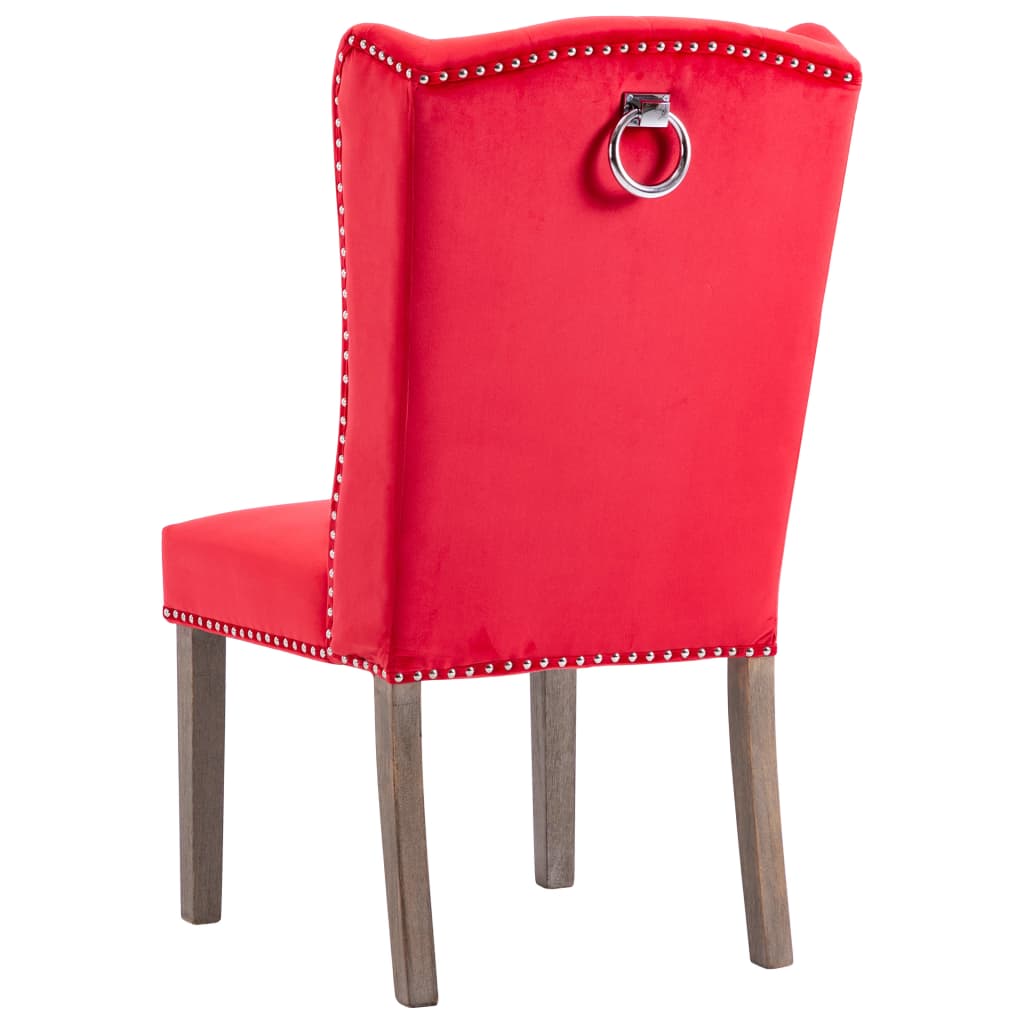 Jedálenská stolička červená zamatová