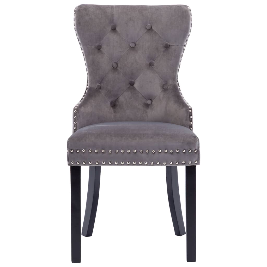 Valgomojo kėdės, 2vnt., pilkos spalvos, aksomas | Stepinfit