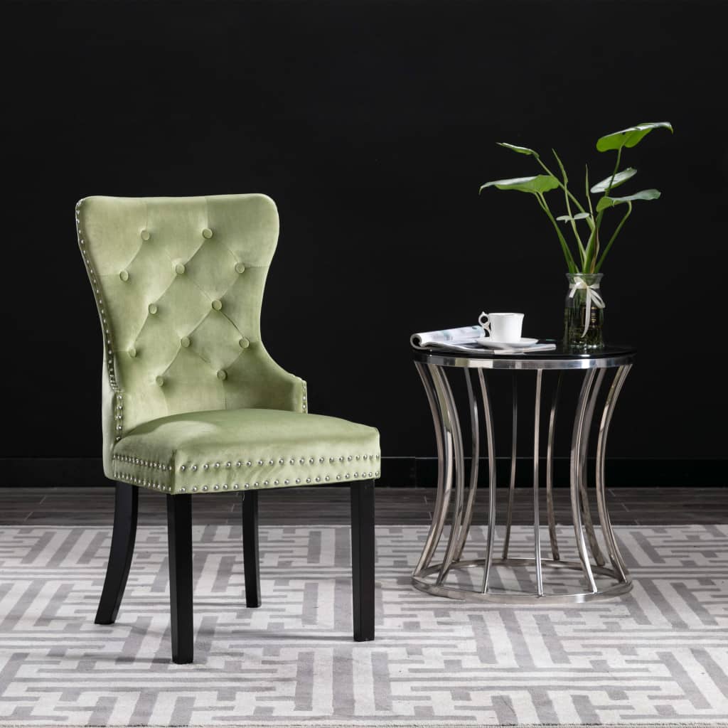 

vidaXL Eetkamerstoelen 2 st fluweel lichtgroen