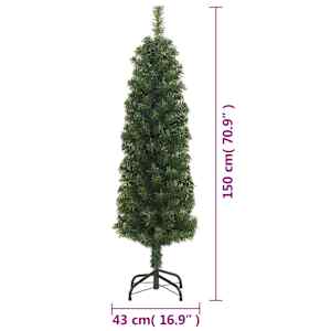 Úzký umělý vánoční stromek se stojanem zelený 150 cm PVC - obrázek 7