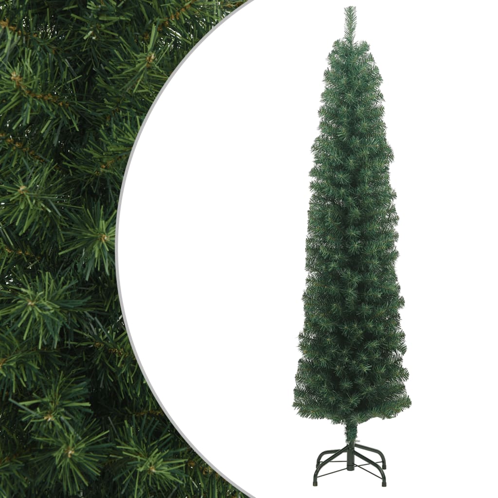 vidaXL Pom de Crăciun artificial subțire cu suport verde 180 cm PVC vidaXL