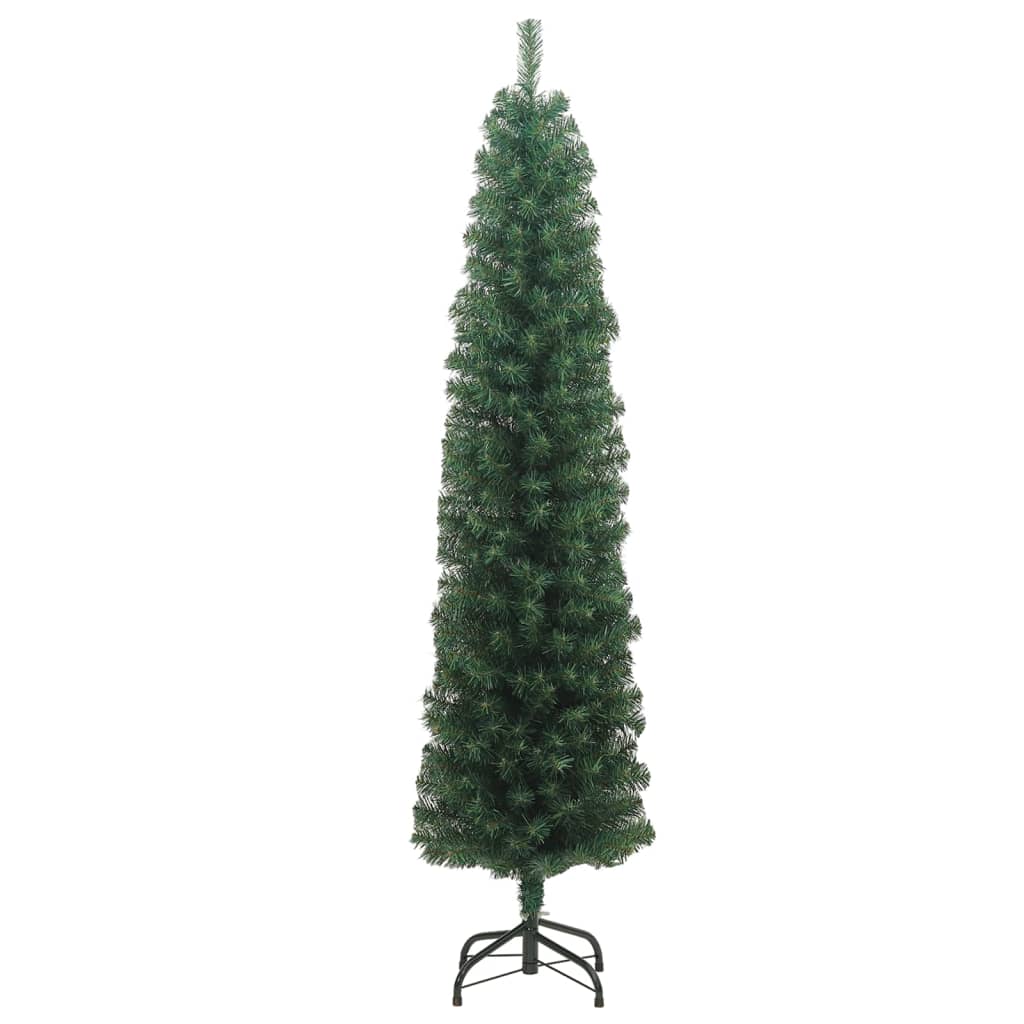vidaXL Pom de Crăciun artificial subțire cu suport verde 180 cm PVC