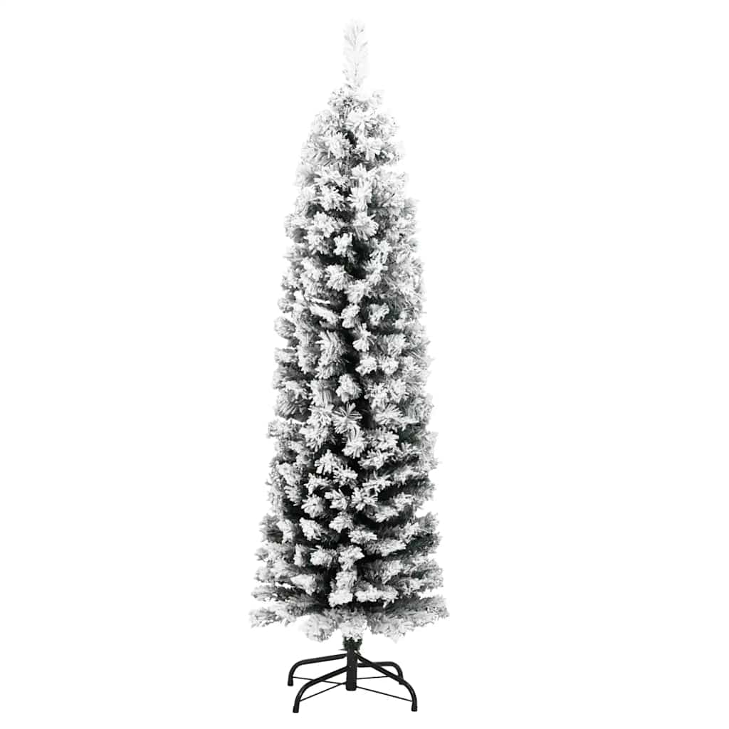 Thumbnail - vidaXL Künstlicher Weihnachtsbaum Schlank mit Schnee Grün 150 cm PVC