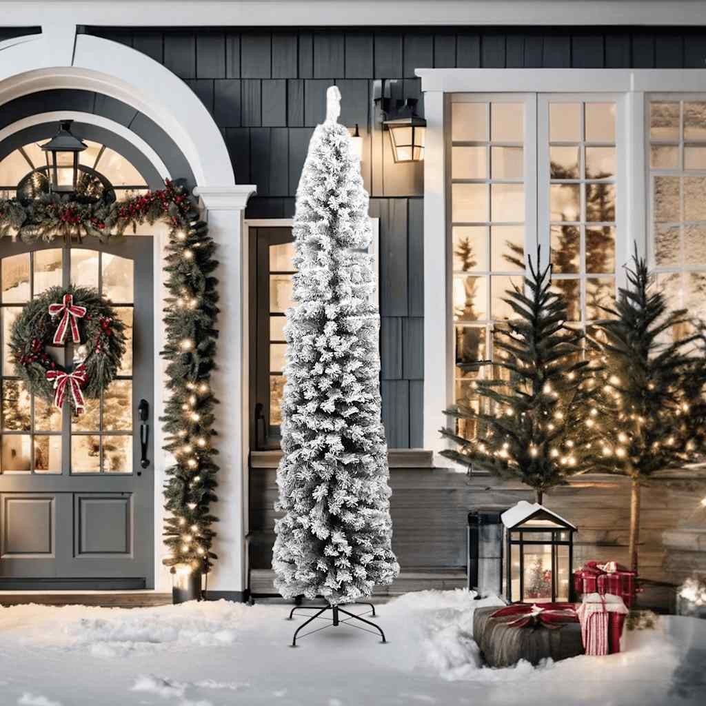 Thumbnail - vidaXL Künstlicher Weihnachtsbaum Schlank mit Schnee Grün 210 cm PVC