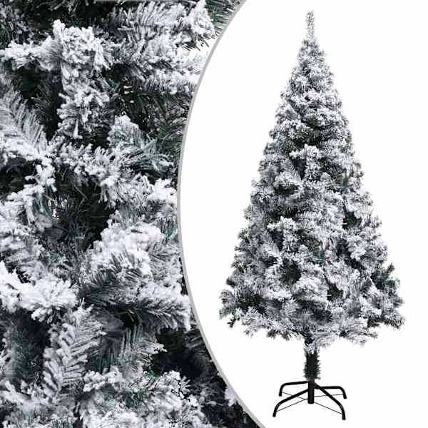 vidaXL kunstkuusk lumiste okstega, roheline, 150 cm, PVC
