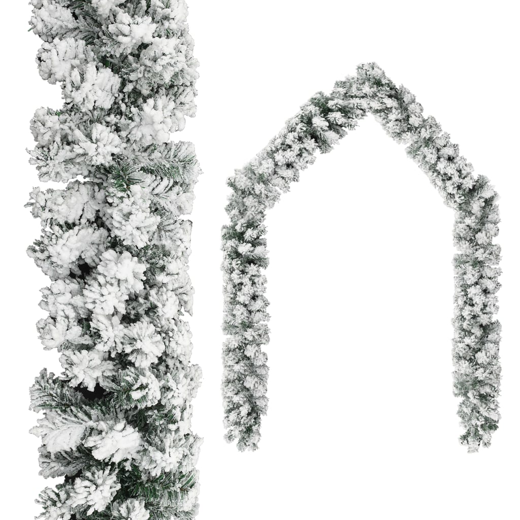 vidaXL Ghirlandă de Crăciun cu zăpadă, verde, 5 m, PVC vidaxl.ro