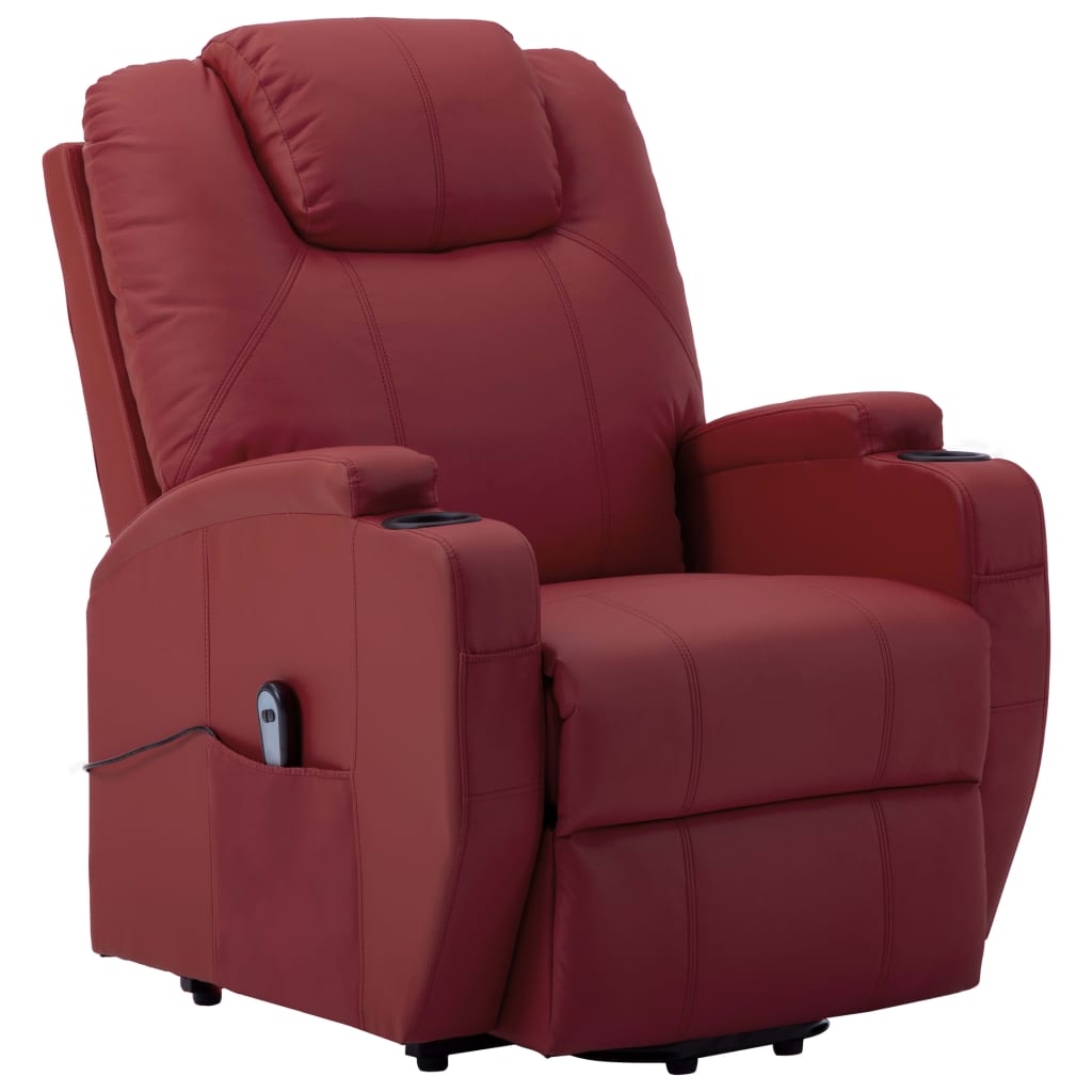 vidaXL Stand-up Recliner Wine Red Faux Leather (AU only)