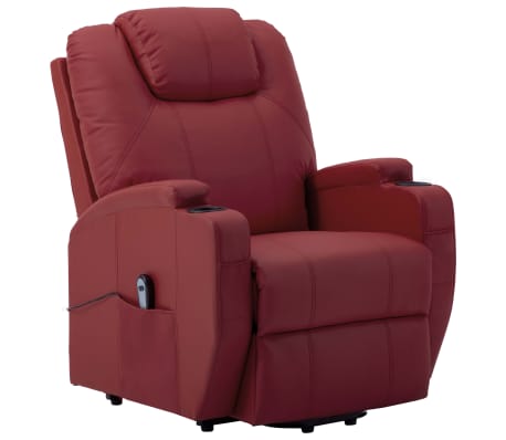 vidaXL Stand-up Recliner Wine Red Faux Leather (AU only)