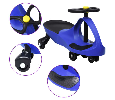 vidaXL Въртяща се кола с клаксон тип играчка за яздене, синя